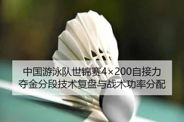中国游泳队世锦赛4×200自接力夺金分段技术复盘与战术功率分配